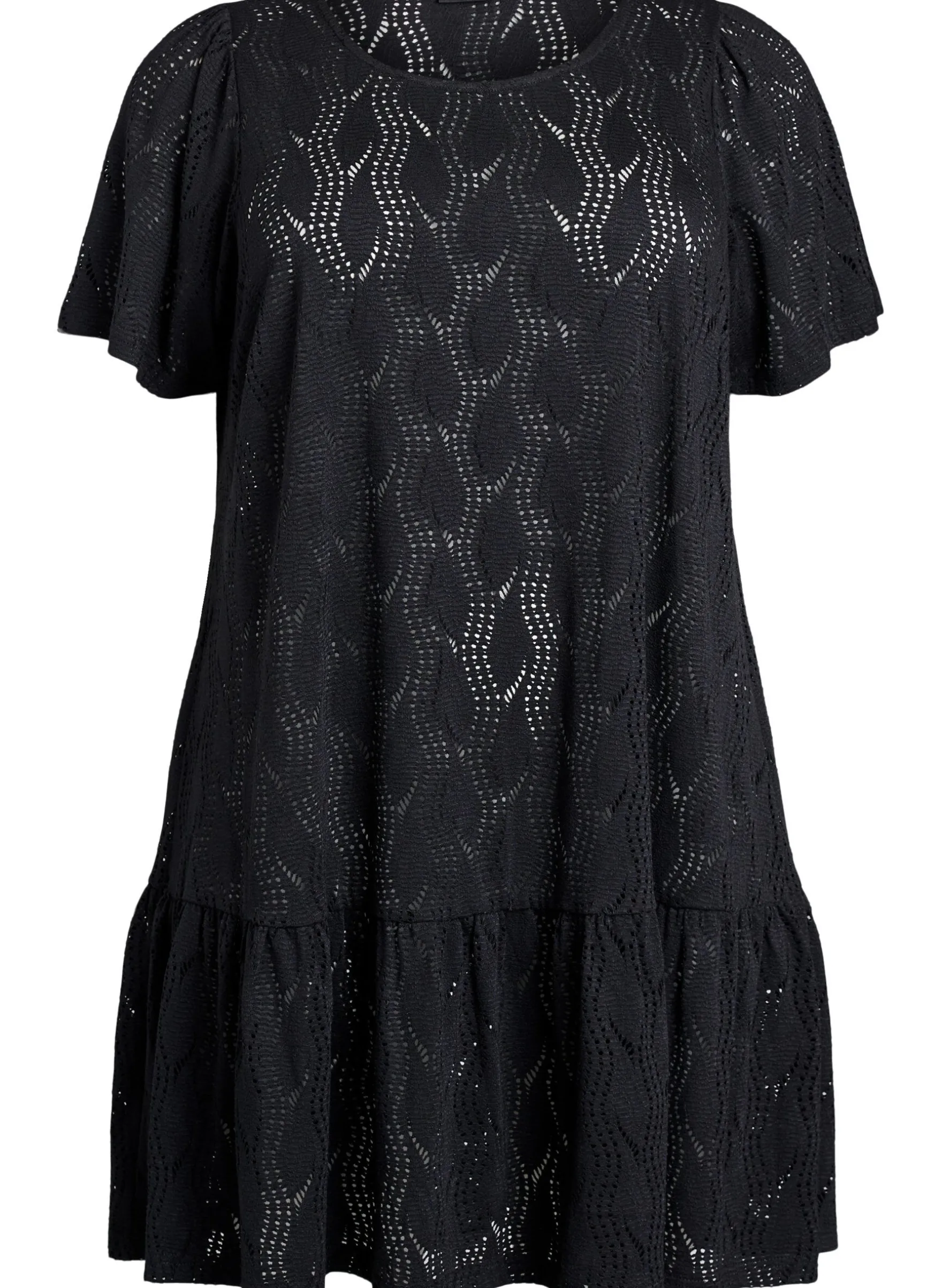 FLASH - Kurzes Jerseykleid mit Lochmuster