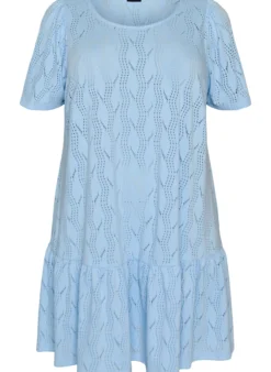 FLASH - Kurzes Kleid aus Jersey mit Lochstickerei