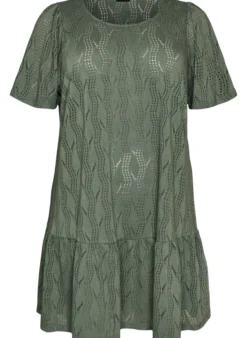 FLASH - Kurzes Kleid aus Jersey mit Lochstickerei
