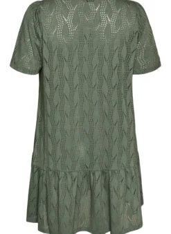 FLASH - Kurzes Kleid aus Jersey mit Lochstickerei