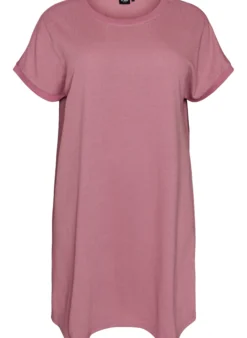 FLASH - Kurzes Kleid aus strukturiertem Jersey mit Rundhalsausschnitt