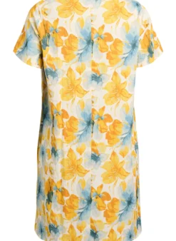 FLASH - Kurzes Kleid mit gecrinkelter Textur und kurzen Ärmeln
