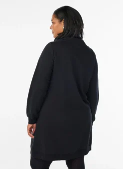 FLASH - Kurzes Sweatshirtkleid mit Stehkragen und Taschen