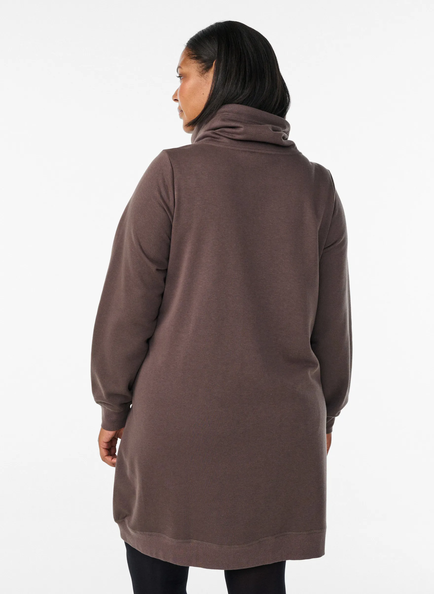 FLASH - Kurzes Sweatshirtkleid mit Stehkragen und Taschen