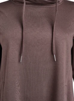 FLASH - Kurzes Sweatshirtkleid mit Stehkragen und Taschen