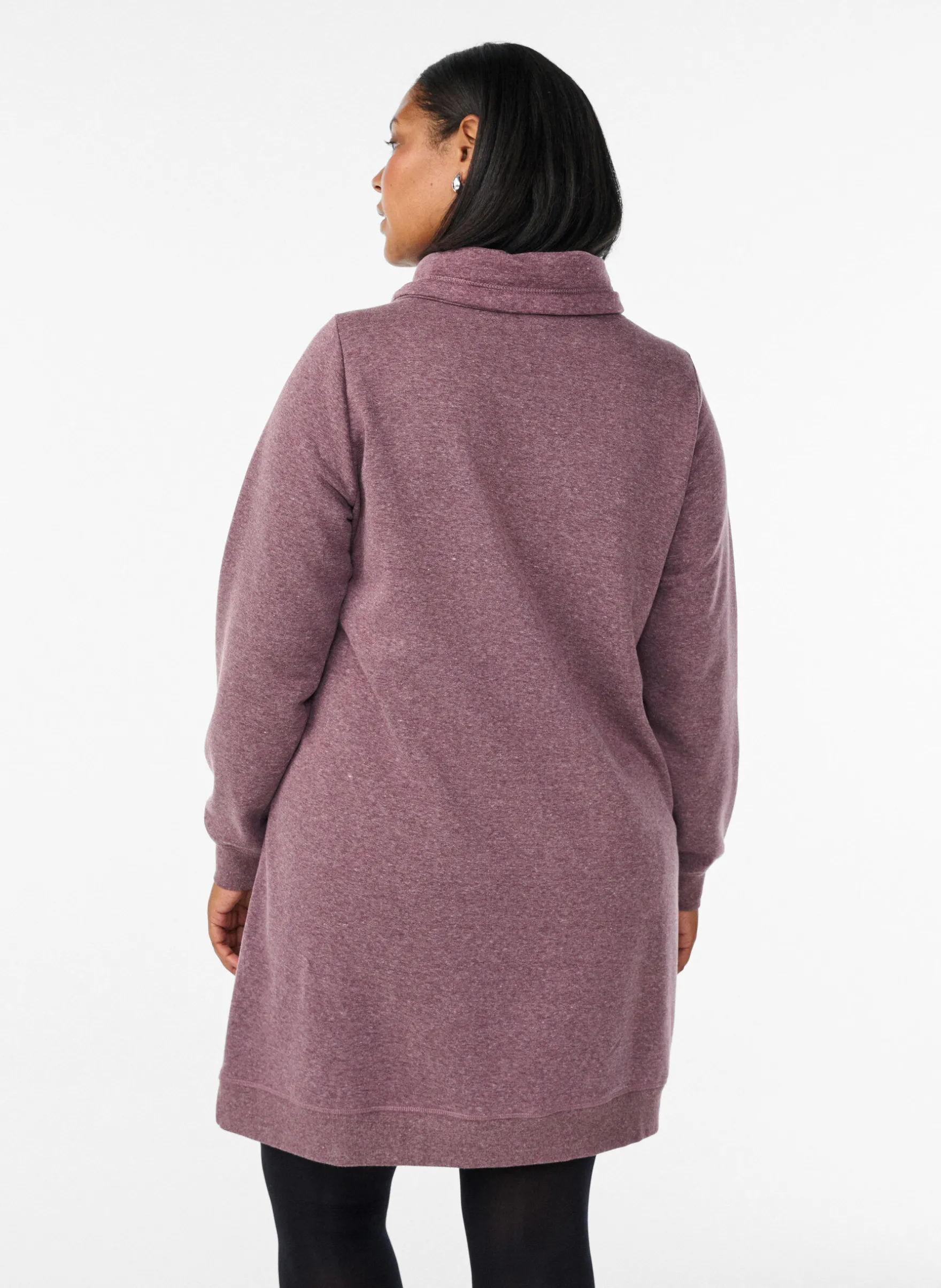 FLASH - Kurzes Sweatshirtkleid mit Stehkragen und Taschen