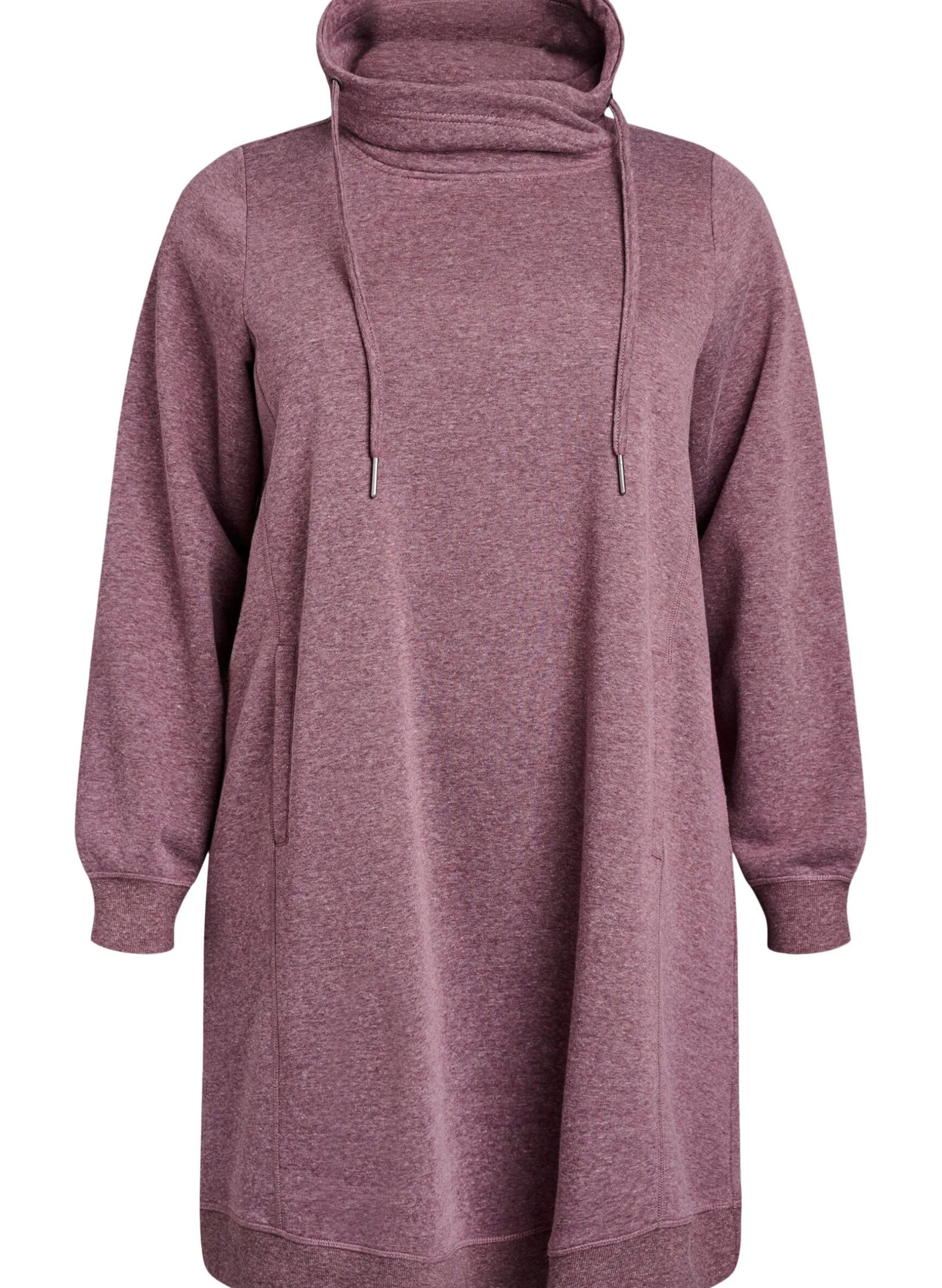 FLASH - Kurzes Sweatshirtkleid mit Stehkragen und Taschen