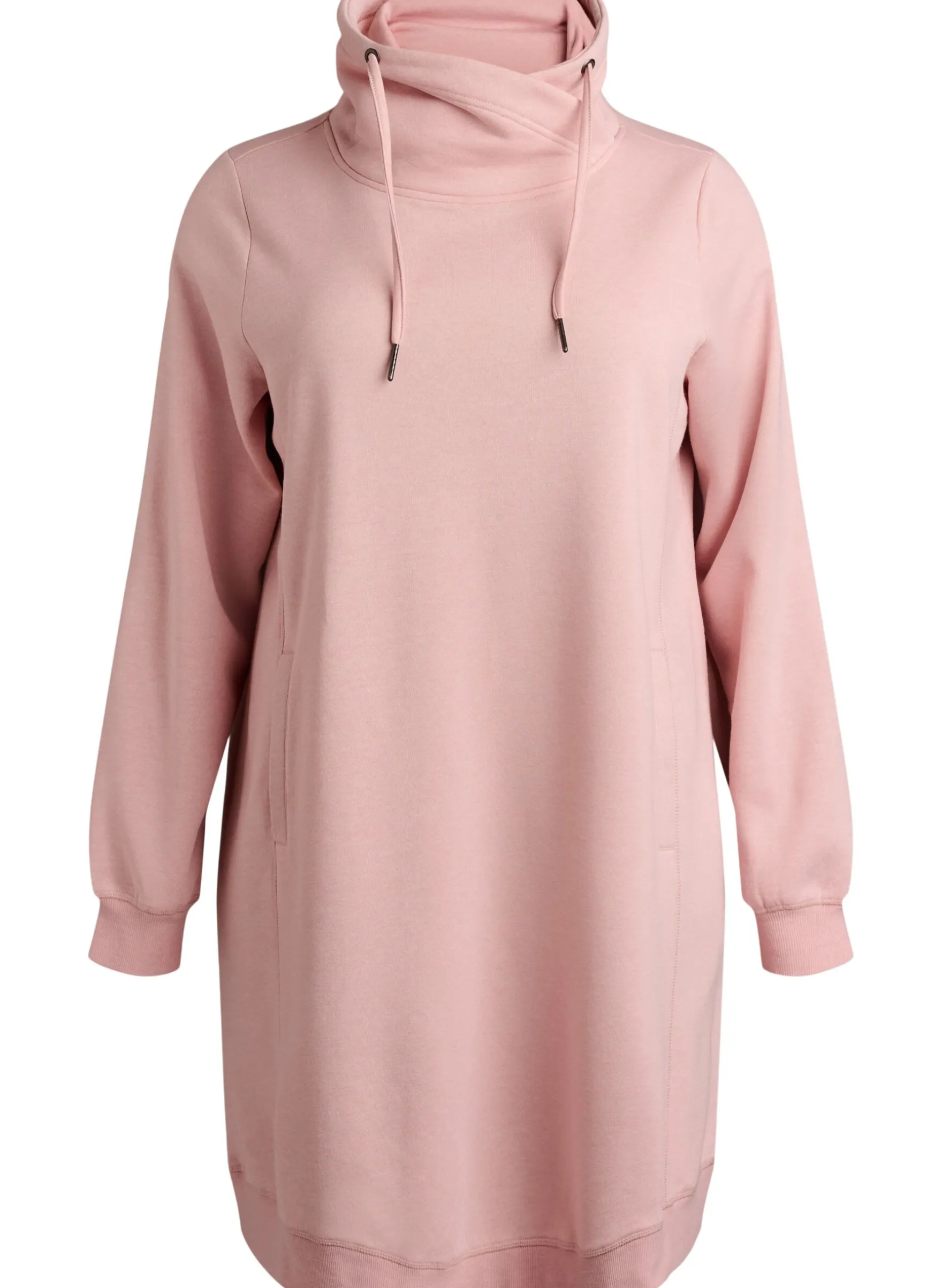 FLASH - Kurzes Sweatshirtkleid mit Stehkragen und Taschen