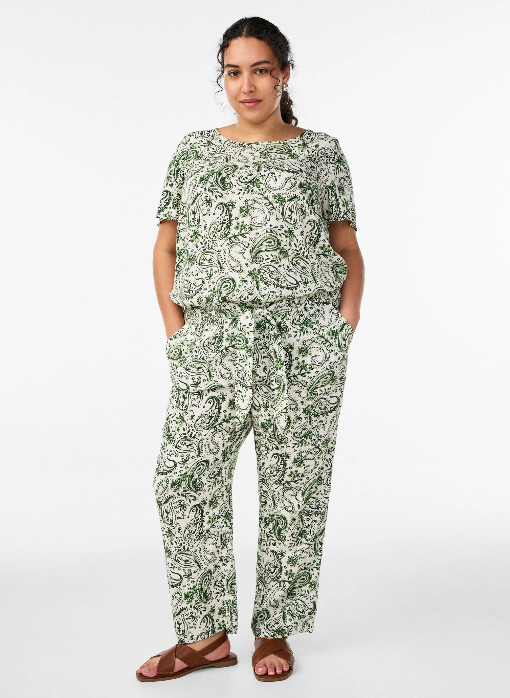 FLASH - Kurzärmelige Bluse aus Viskose mit Print
