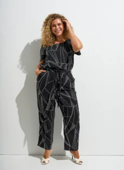 FLASH - Kurzärmelige Bluse aus Viskose mit Print