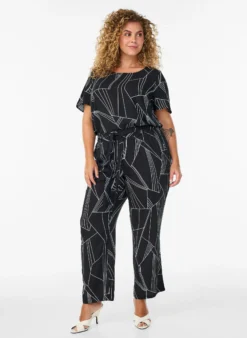 FLASH - Kurzärmelige Bluse aus Viskose mit Print