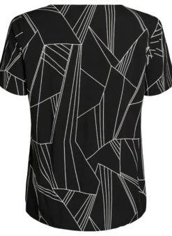 FLASH - Kurzärmelige Bluse aus Viskose mit Print
