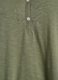 FLASH - Langarmshirt mit V-Ausschnitt und Knöpfen