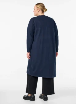 FLASH - Lange, offene Strickjacke mit Taschen
