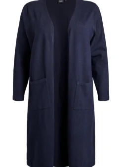 FLASH - Lange, offene Strickjacke mit Taschen