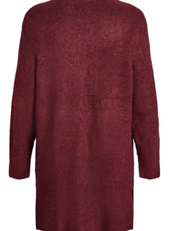 FLASH - Langer Rippstrick-Cardigan mit offener Front