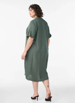 FLASH - Langes Hemdkleid mit kurzen Ärmeln