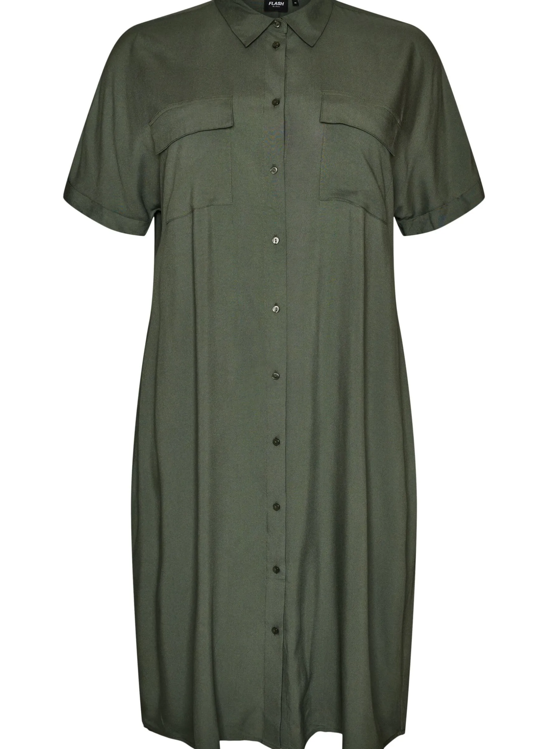 FLASH - Langes Hemdkleid mit kurzen Ärmeln
