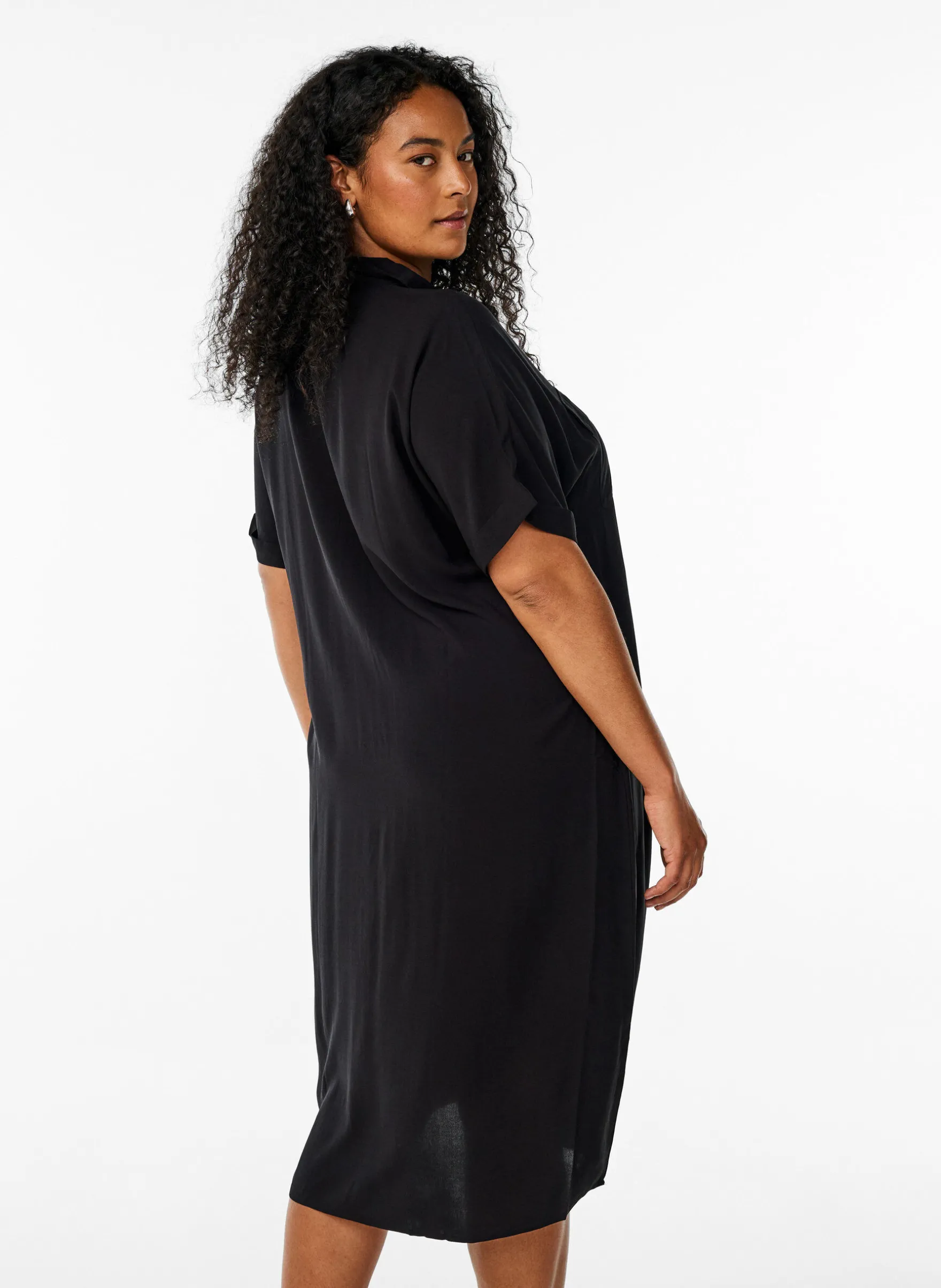 FLASH - Langes Hemdkleid mit kurzen Ärmeln