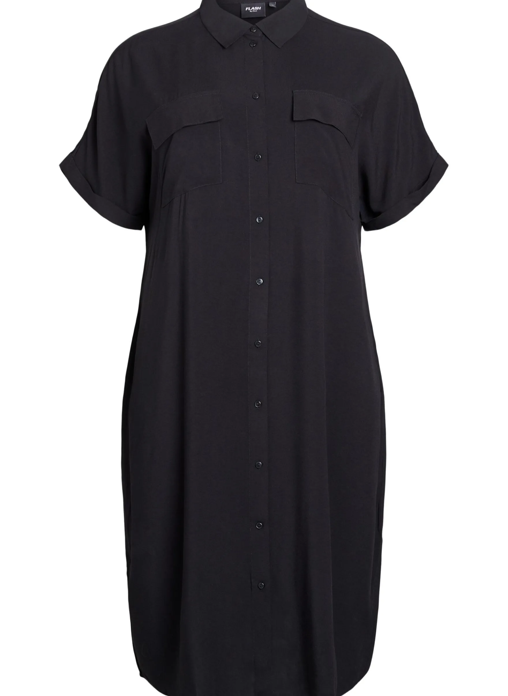 FLASH - Langes Hemdkleid mit kurzen Ärmeln