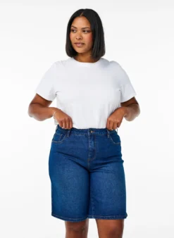 FLASH - Locker sitzende Jeansshorts mit hoher Taille