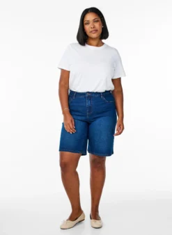 FLASH - Locker sitzende Jeansshorts mit hoher Taille