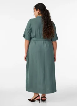 FLASH - Midi Hemdblusenkleid mit Bindegürtel