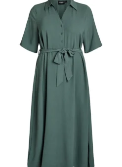FLASH - Midi Hemdblusenkleid mit Bindegürtel