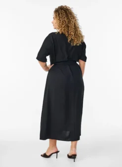FLASH - Midi Hemdblusenkleid mit Bindegürtel