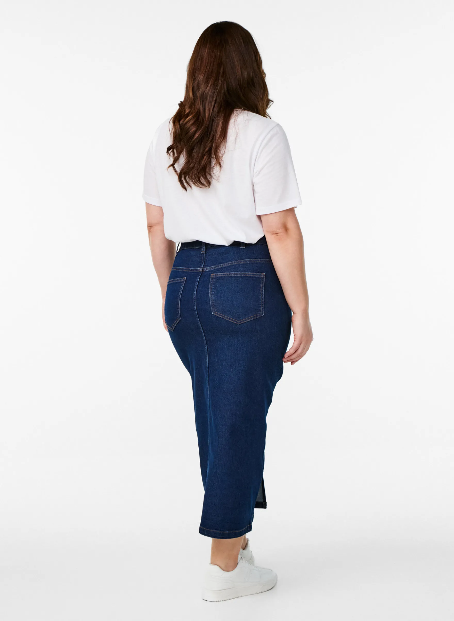 FLASH - Midi-Jeansrock mit vorderem Schlitz