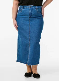 FLASH - Midi-Jeansrock mit vorderem Schlitz