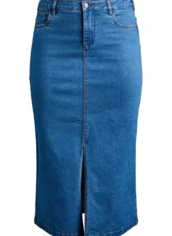 FLASH - Midi-Jeansrock mit vorderem Schlitz
