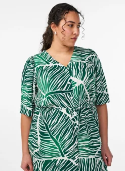 FLASH - Midikleid mit Print und Bindegürtel