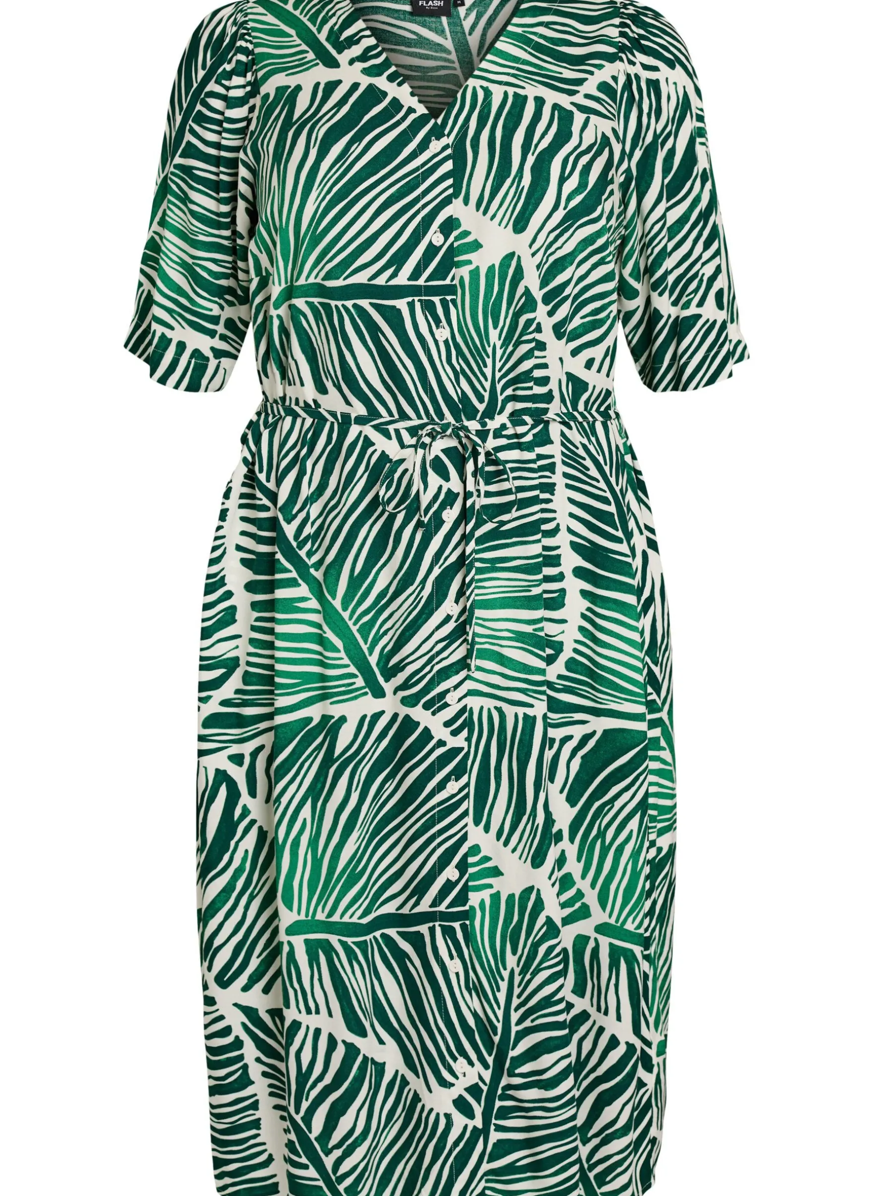 FLASH - Midikleid mit Print und Bindegürtel