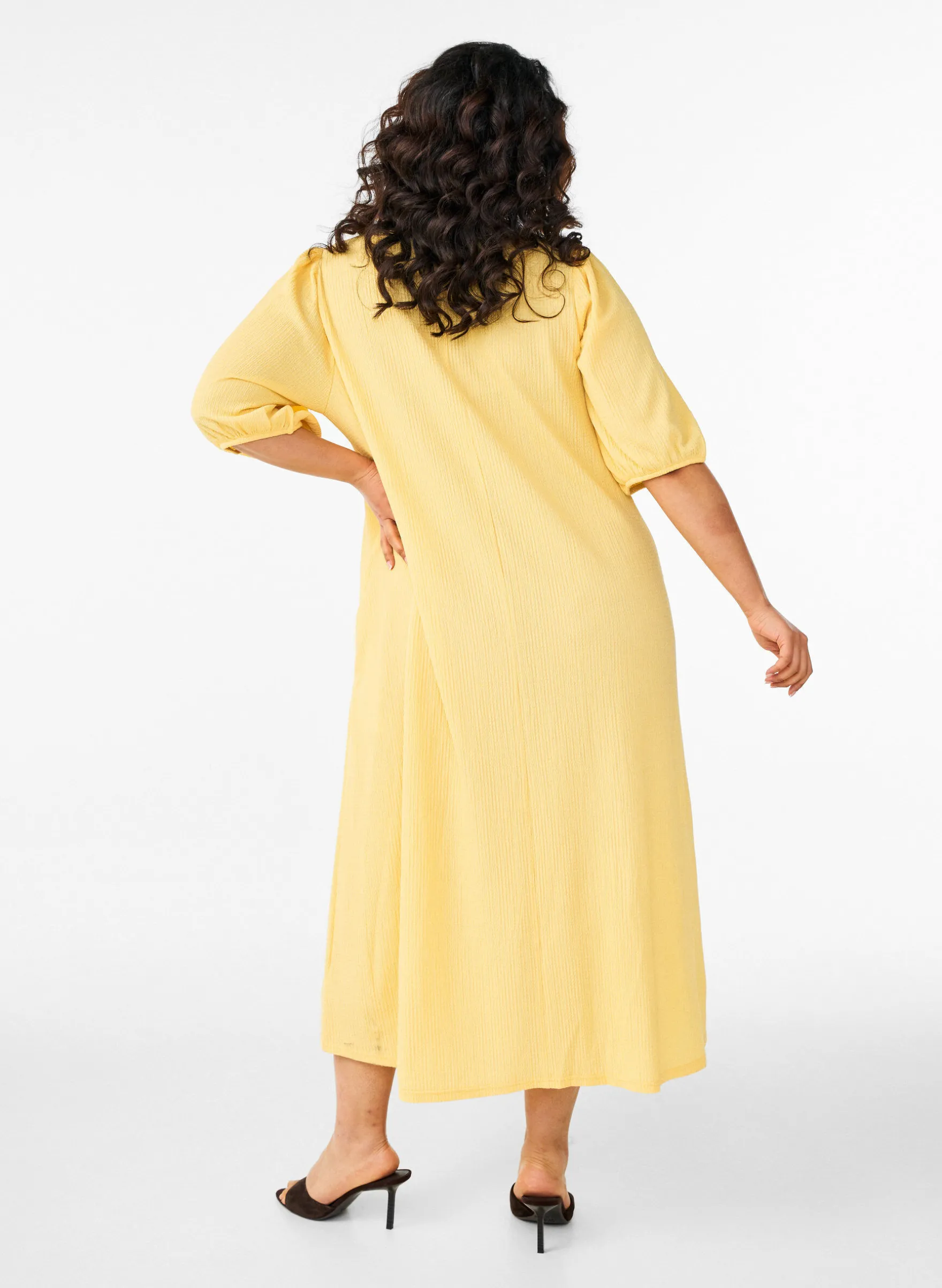 FLASH - Midikleid mit V-Ausschnitt und Struktur
