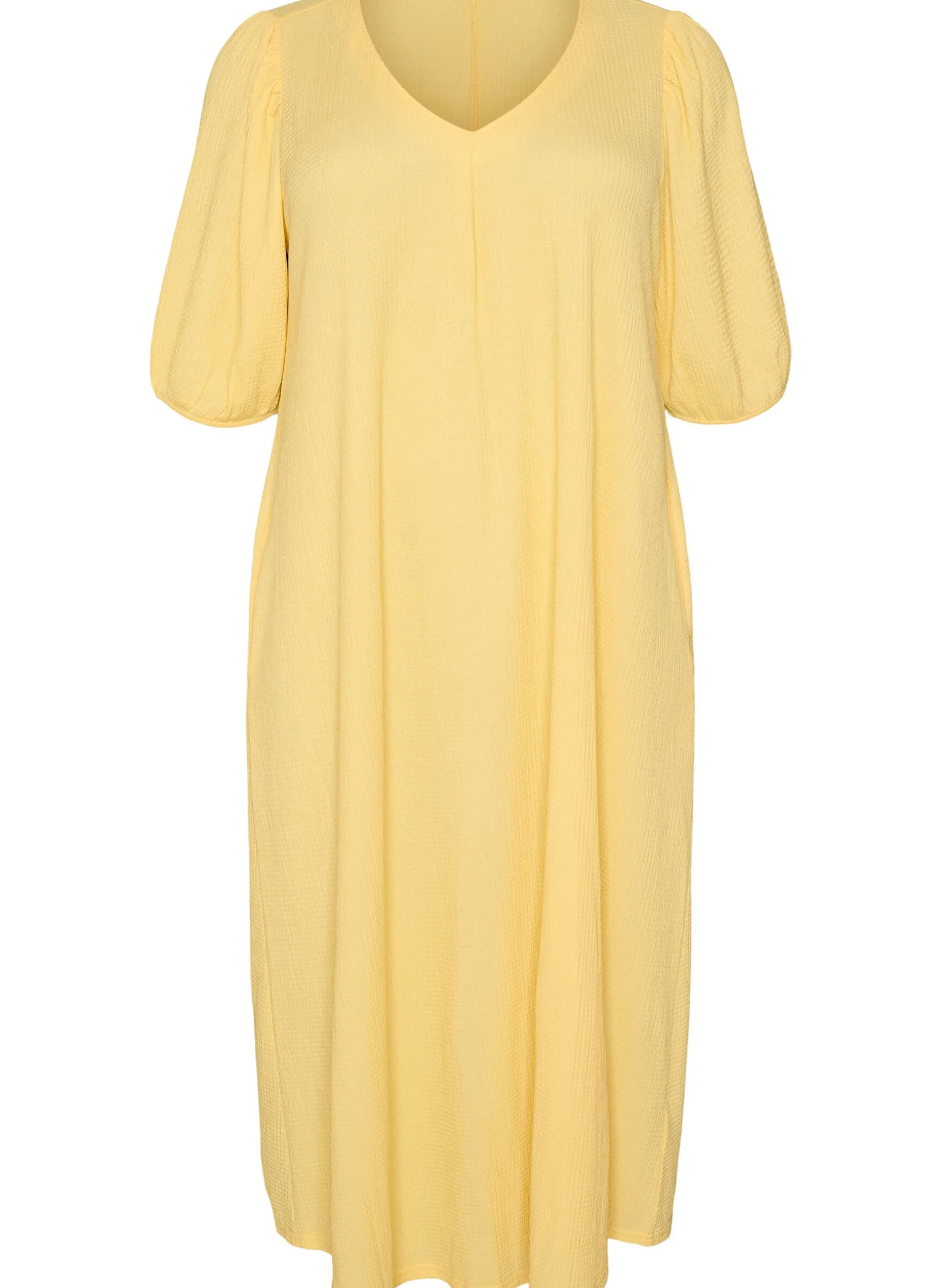 FLASH - Midikleid mit V-Ausschnitt und Struktur