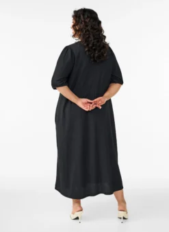 FLASH - Midikleid mit V-Ausschnitt und Struktur