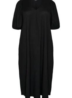 FLASH - Midikleid mit V-Ausschnitt und Struktur