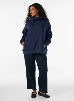 FLASH - Sweatshirt mit Stehkragen und Taschen