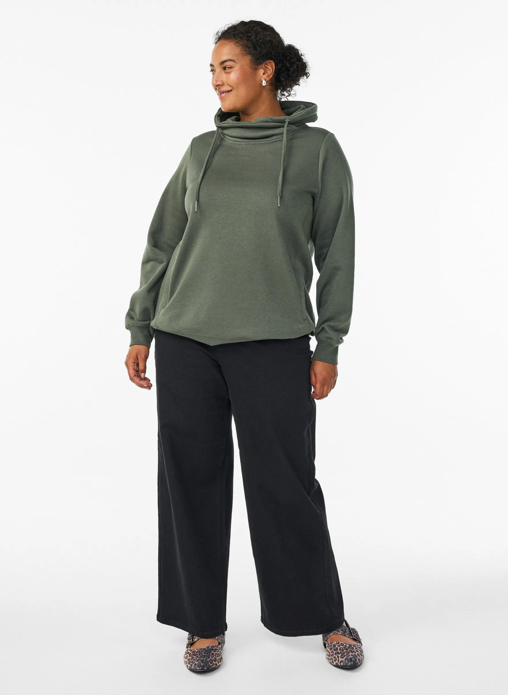 FLASH - Sweatshirt mit Stehkragen und Taschen