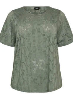 FLASH - T-Shirt aus Jersey mit Lochstickerei