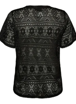 FLASH - T-Shirt aus Spitze mit Lochstickerei