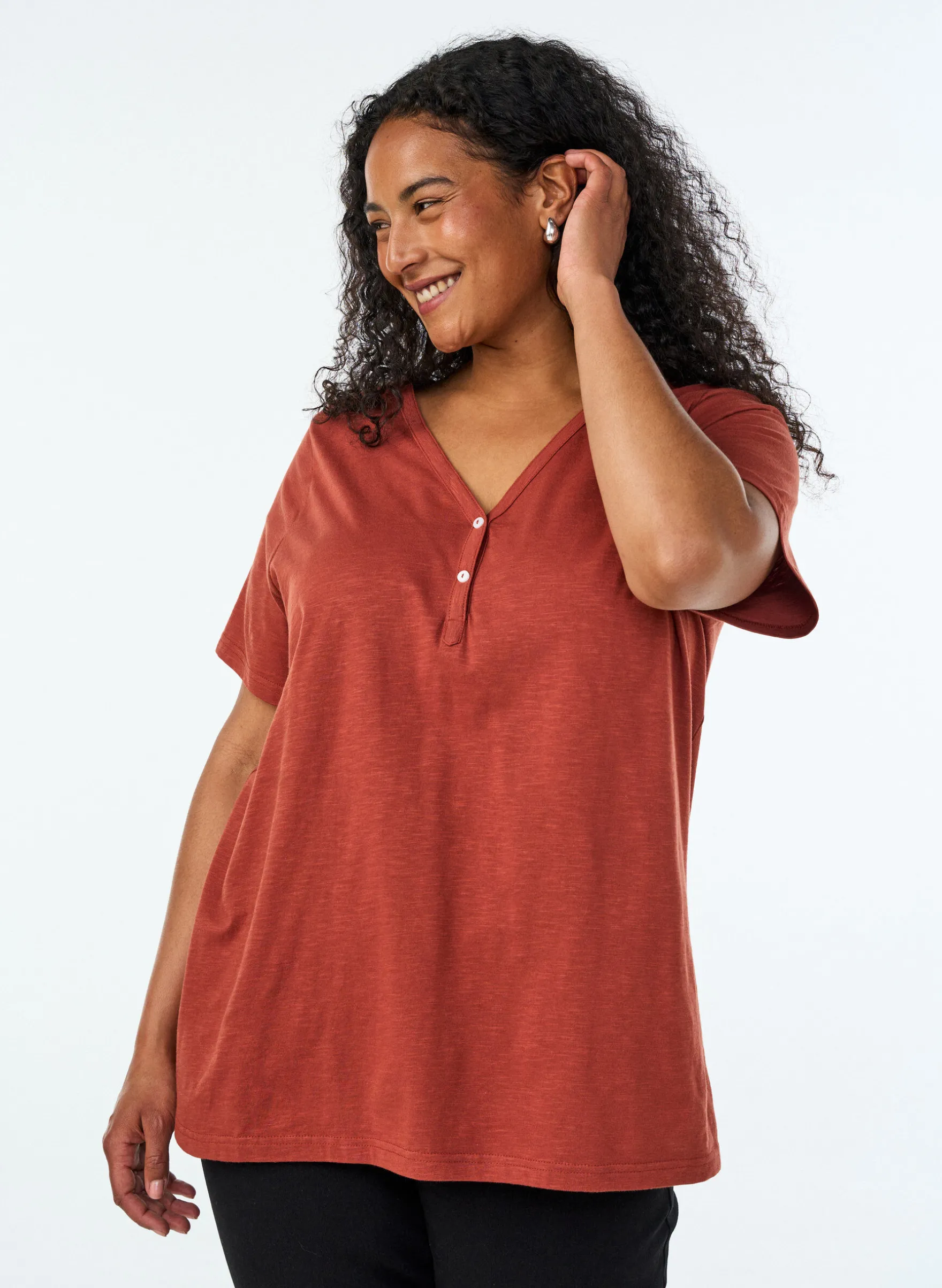 FLASH - T-Shirt mit Knopfleiste