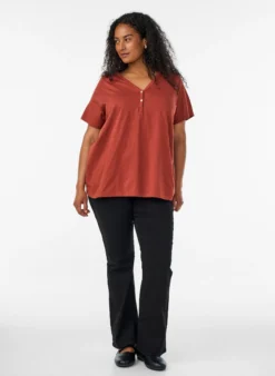 FLASH - T-Shirt mit Knopfleiste