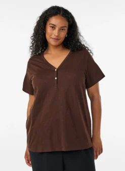 FLASH - T-Shirt mit Knopfleiste
