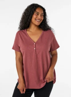 FLASH - T-Shirt mit Knopfleiste