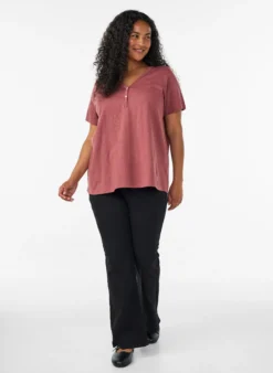 FLASH - T-Shirt mit Knopfleiste