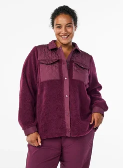 Fleecejacke mit gesteppten Details