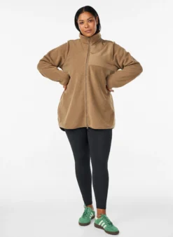 Fleecejacke mit hohem Kragen und Reißverschluss