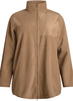 Fleecejacke mit hohem Kragen und Reißverschluss